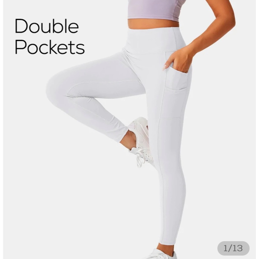WHITE HALARA LEGGINGS WITH POCKETS !!!